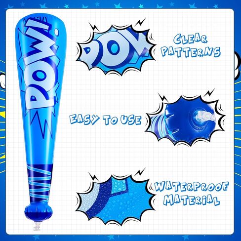 Seematn 12 Pieces Pow Inflatable Baseball Bats 17 Inch Inflatable Toy Bats for Kids Baseball Party Decoration Favor Carnival Birthday Party Supplies Prizes Sports Theme Toys, 4 Colors in Saudi Arabia
