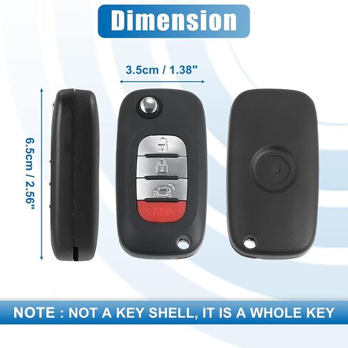 X AutoHaux CWTWB1G767 4 BUNTUR FLIP CAR بدون مفتاح التحكم عن بعد مفتاح التحكم عن بُعد FOB FOB SMART FOB SMART FORFOUR 2015-2017 FORTWO 2015-2017 433MHZ Chip 4A 2PC in Saudi Arabia