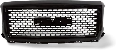 Grille Grill Front Bumper Denali Style Compatible with 2014 2015 GMC Sierra 1500 Glossy Black in Saudi Arabia