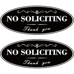 2 Pack No Soliciting Sign for House, Strong Self-Adhesive Acrylic No Soliciting Sign for Front Door, Weatherproof, Easy to Mount, Perfect for Front Door, Doorbell, Home, Wall, Office... Keep Solicitors Away ( Small Size 2" x 5" – Black with Gold Letters) in Saudi Arabia