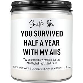 6 Month Anniversary Candle for Boyfriend, Girlfriend - 6 Months Wedding Anniversary, Gifts for Him, Her - Half a Year Anniversary Present Ideas for Men, Women in Saudi Arabia