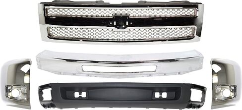 Garage-Pro Grille Assembly Kit Compatible With 2009-2013 Chevrolet Silverado 1500, with Valance, Bumper and Bumper End,Textured Black | For Models w/o Tow Hook | For Models with Fog Lights in Saudi Arabia