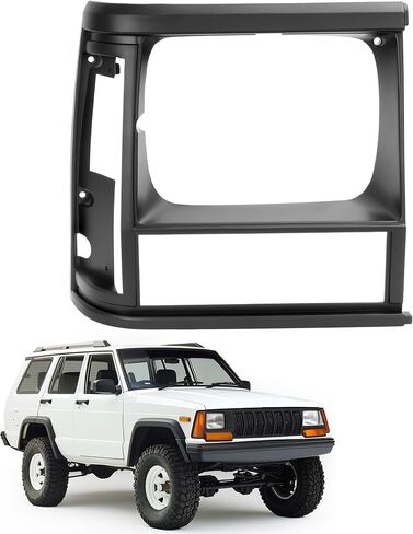 HECASA Pair Headlight Bezels Compatible with 1991-1996 Jeep Cherokee 1991-1992 Jeep Comanche Replacement for 5DV54TZZ 5DV51TZZ CH2513124 CH2512124 Headlamp Trim Matte Black Driver & Passenger Side in Saudi Arabia