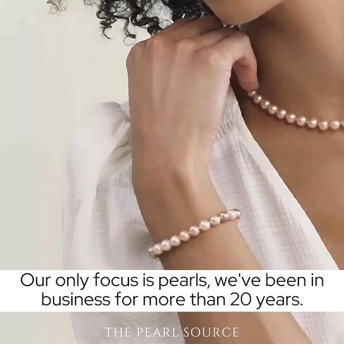The Pearl Source 14K Gold 7-8mm AAAA Quality Round Multicolor Freshwater Cultured Pearl Bracelet for Women in Saudi Arabia
