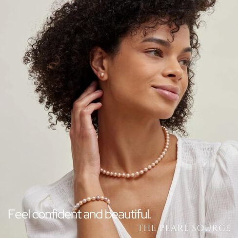 The Pearl Source 14K Gold 7-8mm AAAA Quality Round Multicolor Freshwater Cultured Pearl Bracelet for Women in Saudi Arabia