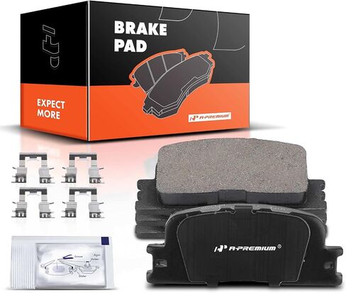 مجموعة فرامل القرص الخزفية الخلفية A-Premium مجموعة متوافقة مع Toyota Camry 2002-2006 ، Highlander 2001-2003 و Lexus ES300 2002-2003 ، ES330 2004-2006 4-PC Set in Saudi Arabia