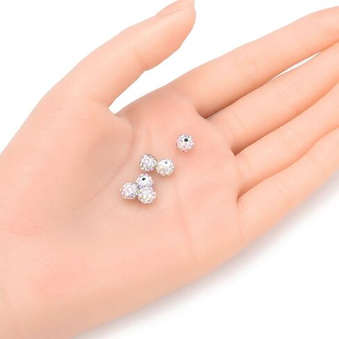 50pcs Adabele Grade A Suncatcher Crystal Rhinestone Pave Loose Beads 10mm Violet Purple Polymer Clay Disco Ball Spacers Compatible with Shamballa All Craft Jewelry Making DB10-4 in Kuwait