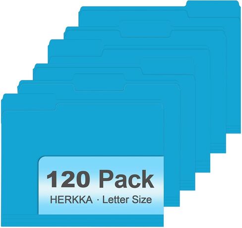 File Folder, HERKKA 120 Pack 1/3 Cut Tab File Folders, Colored File Folders Great for Organizing and Filing, Letter Size, Assorted 6 Colors in Saudi Arabia
