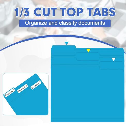 File Folder, HERKKA 120 Pack 1/3 Cut Tab File Folders, Colored File Folders Great for Organizing and Filing, Letter Size, Assorted 6 Colors in Saudi Arabia
