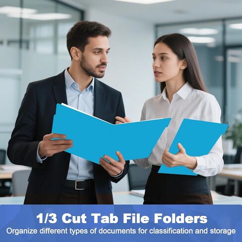 File Folder, HERKKA 120 Pack 1/3 Cut Tab File Folders, Colored File Folders Great for Organizing and Filing, Letter Size, Assorted 6 Colors in Saudi Arabia