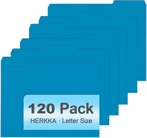 File Folder, HERKKA 120 Pack 1/3 Cut Tab File Folders, Colored File Folders Great for Organizing and Filing, Letter Size, Assorted 6 Colors in Saudi Arabia