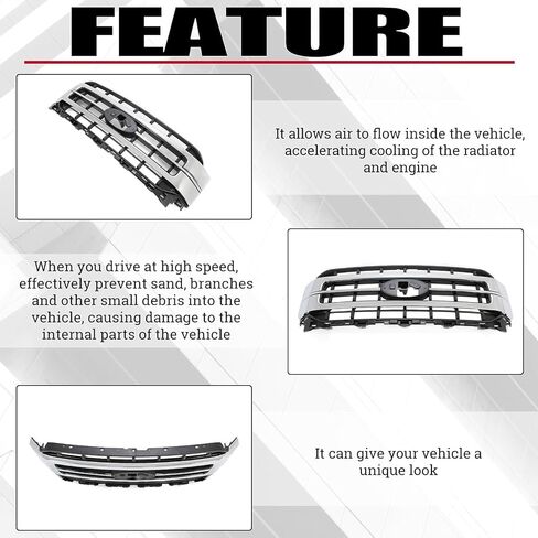 HECASA Front Grille Compatible with 2021-2023 Ford F-150 Replacement for ML348200GE Sport Lariat Grill Painted Black in Saudi Arabia