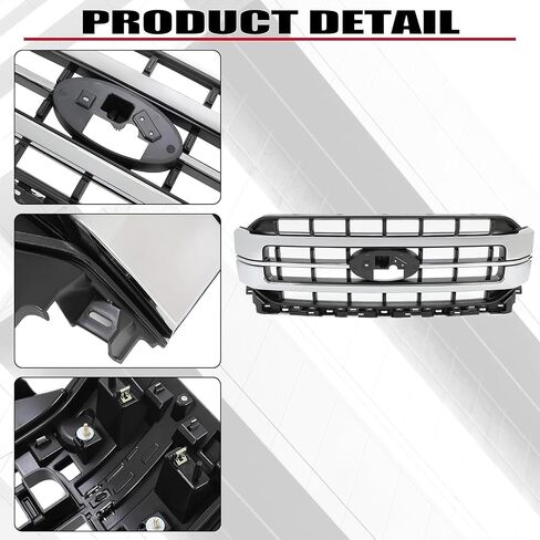 HECASA Front Grille Compatible with 2021-2023 Ford F-150 Replacement for ML348200GE Sport Lariat Grill Painted Black in Saudi Arabia