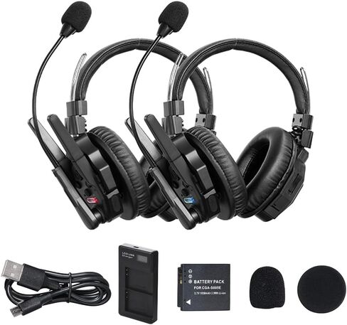SYNCO XTalk XMax5 Wireless Intercom Headset System with Dual-Ear Design Telephone Headsets System Random Master Device,2.4GHz Full Duplex 500 M/1640 FT for 5-Person Team Communication in Saudi Arabia