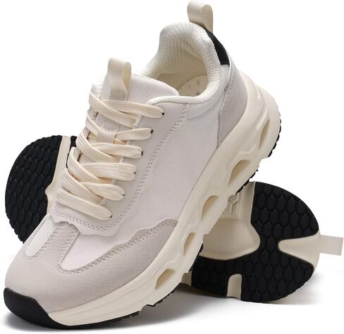 Women's Breathable Running Shoes, Shock-Absorbing Anti-Slip Lace-Up for Sports in Kuwait