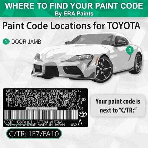 ERA Paints 6U0 - Pistachio Metallic for TOYOTA Exact Match Automotive Touch Up Paint Spray - Premium Kit in Kuwait