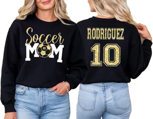 Personalize Soccer Mom Shirt with Kids Name & Jersey Number, Women Soccer Fan Shirts, Custom Football Shirts in Kuwait