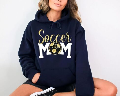 Personalize Soccer Mom Shirt with Kids Name & Jersey Number, Women Soccer Fan Shirts, Custom Football Shirts in Kuwait