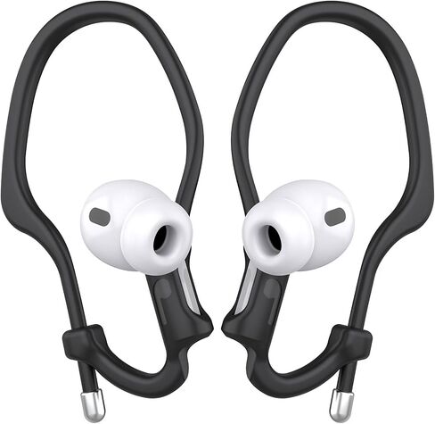 AirPod Ear Hooks Adjustable for AirPods 4 & 3 & 2 & 1, AirPods Pro 2 & 1, [Added Velvet Storage Pouch] Ergonomic Comfortable Fit, Silicone Anti-Slip Over Ear Clips Sports Grip in Saudi Arabia