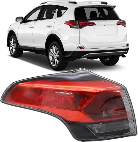 Outer Tail Light Fit for 2016 2017 2018 Toyota RAV4, Driver Side Tail Lamp Assembly Replacement for TO2805128 815500R061(W/O Bulbs) in Saudi Arabia