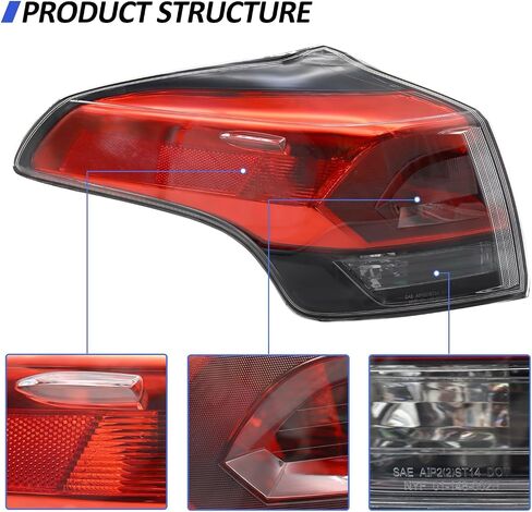 Outer Tail Light Fit for 2016 2017 2018 Toyota RAV4, Driver Side Tail Lamp Assembly Replacement for TO2805128 815500R061(W/O Bulbs) in Saudi Arabia