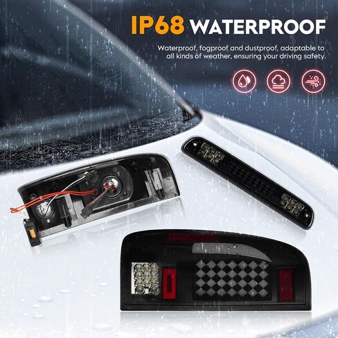 LED LED Tail Light + 3rd Light Light Kit For For Ford F-250 F-350 F450 F550 Super Duty 1999-2007 ، Wanillights and High Mount Stop Light ، Smoke Lens 3PSC in Saudi Arabia