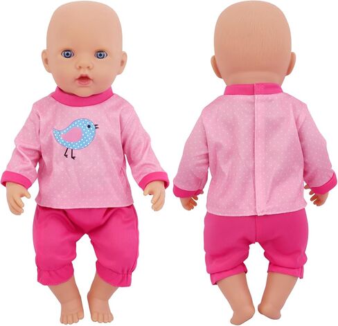 UNICORN ELEMENT 6 Sets 14-18 Inch Baby Doll Clothes, 16 Inch Doll Outfit for 43cm Reborn Dolls, Total 15 Pcs Onesies Doll Clothes and Accessories for 18 Inch Girl Dolls in Saudi Arabia