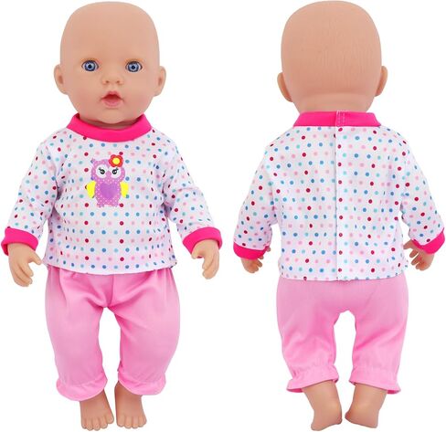 UNICORN ELEMENT 6 Sets 14-18 Inch Baby Doll Clothes, 16 Inch Doll Outfit for 43cm Reborn Dolls, Total 15 Pcs Onesies Doll Clothes and Accessories for 18 Inch Girl Dolls in Saudi Arabia