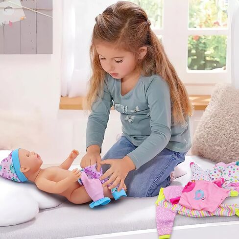 UNICORN ELEMENT 6 Sets 14-18 Inch Baby Doll Clothes, 16 Inch Doll Outfit for 43cm Reborn Dolls, Total 15 Pcs Onesies Doll Clothes and Accessories for 18 Inch Girl Dolls in Saudi Arabia