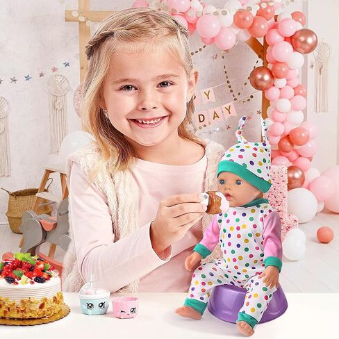 UNICORN ELEMENT 6 Sets 14-18 Inch Baby Doll Clothes, 16 Inch Doll Outfit for 43cm Reborn Dolls, Total 15 Pcs Onesies Doll Clothes and Accessories for 18 Inch Girl Dolls in Saudi Arabia