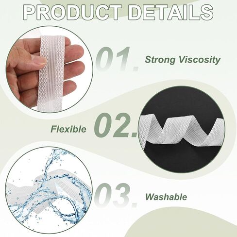 Iron-on Instant Hem Tape, 6 Yard No Sew Hemming Tape for Pants Washable Hem Adhesive Fabric Strips 1 Inch Fit for Clothes Curtain Pant Mouth - (3 Pack, Black/White/Blue) in Kuwait