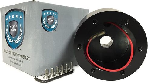محول محول عجلة التوجيه VSW 6 Bolt (أسود) متوافق مع 1974.5-91 VW مع 11/16 "spline STH1031BLK in Saudi Arabia