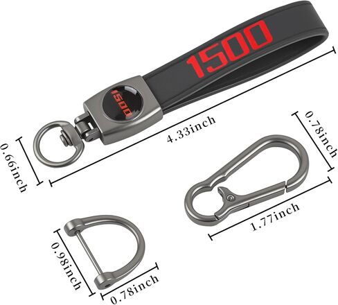 2 PCS Black and Red Leather Metal Car Keychain Cars Keyring Accessories in Saudi Arabia