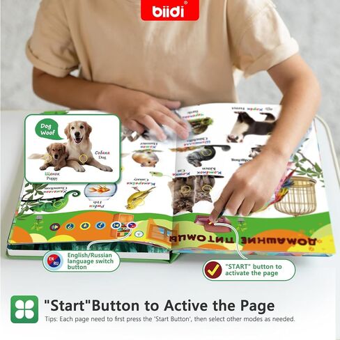 Bilingual World Awareness Audiobook in English and Russian - Audiobooks for 2-6 Year olds | 1600+ Sounds,Interactive Educational Toys, Learning Toys and Birthday Gifts for Kids in Kuwait