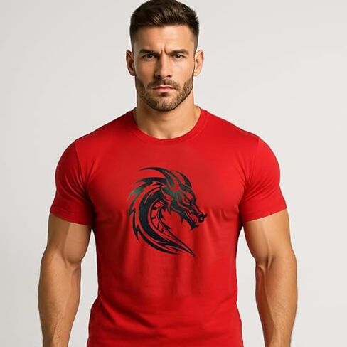 T -Shirt T -Shirt للرجال الفاخرة Premium Dragon Emblem Gym - طبعة محدودة in Saudi Arabia
