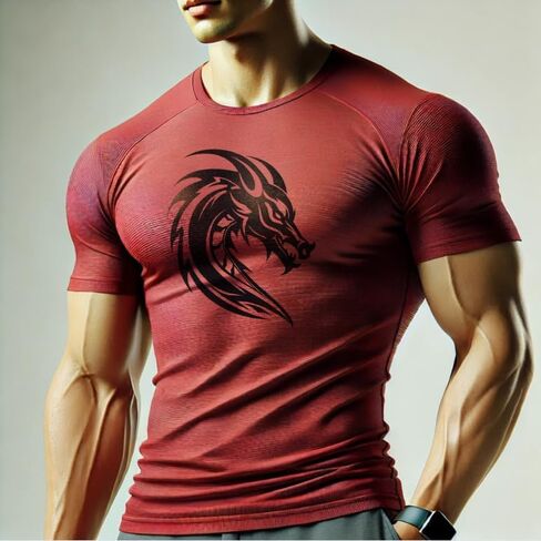 T -Shirt T -Shirt للرجال الفاخرة Premium Dragon Emblem Gym - طبعة محدودة in Saudi Arabia