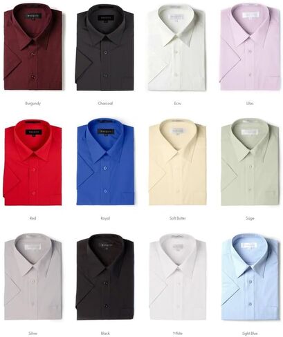 Marquis Men's Short Sleeve Dress Shirt, Cotton Blend Broadcloth, Classic Fit - Work, Events & Casual Wear in Saudi Arabia