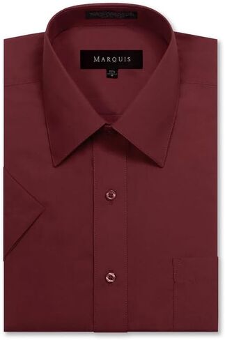 Marquis Men's Short Sleeve Dress Shirt, Cotton Blend Broadcloth, Classic Fit - Work, Events & Casual Wear in Saudi Arabia