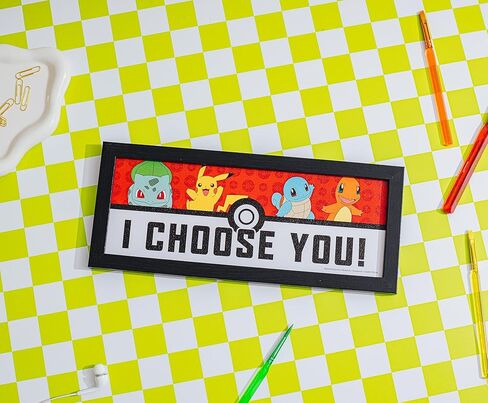 Pokemon "I Choose You" 12 x 5 Inch Framed MDF Wall Art in Saudi Arabia