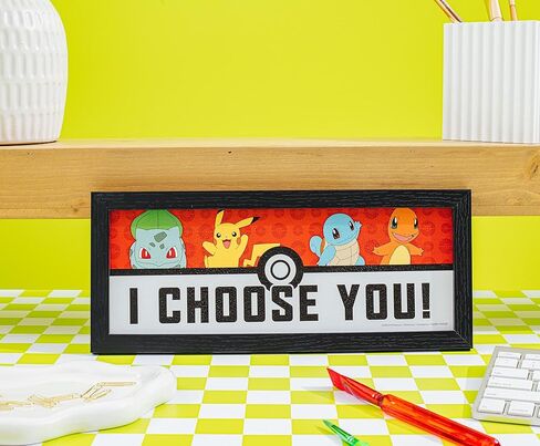 Pokemon "I Choose You" 12 x 5 Inch Framed MDF Wall Art in Saudi Arabia