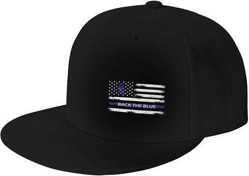 Back The Blue Ribbon USA Flag Colorectal Cancer Awareness Classic Adjustable Baseball Cap for Men Women Outdoor Sports Travel Trucker Hats in Saudi Arabia