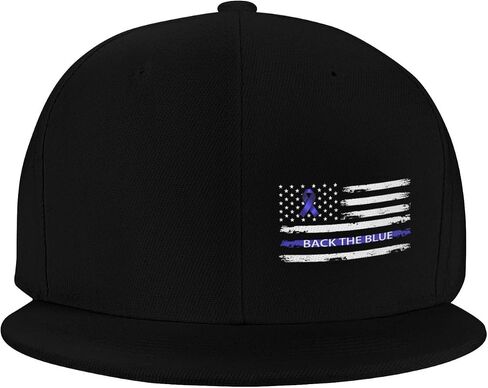 Back The Blue Ribbon USA Flag Colorectal Cancer Awareness Classic Adjustable Baseball Cap for Men Women Outdoor Sports Travel Trucker Hats in Saudi Arabia