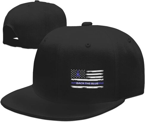 Back The Blue Ribbon USA Flag Colorectal Cancer Awareness Classic Adjustable Baseball Cap for Men Women Outdoor Sports Travel Trucker Hats in Saudi Arabia