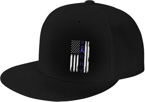 Fight Colorectal Cancer Survivor America Flag Classic Adjustable Baseball Cap for Men Women Outdoor Sports Travel Trucker Hats Black in Saudi Arabia