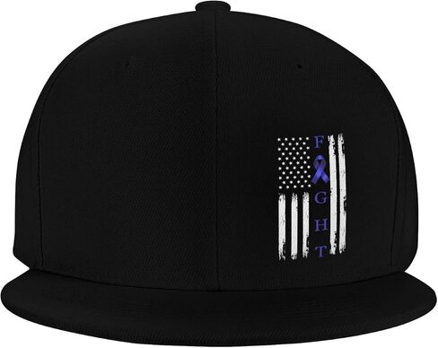 Fight Colorectal Cancer Survivor America Flag Classic Adjustable Baseball Cap for Men Women Outdoor Sports Travel Trucker Hats Black in Saudi Arabia