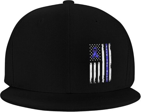 Back The Blue Ribbon Us Flag Colorectal Cancer Awareness Classic Adjustable Baseball Cap for Men Women Outdoor Sports Travel Trucker Hats in Saudi Arabia