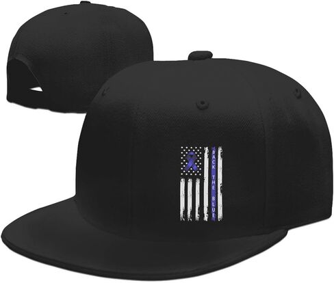 Back The Blue Ribbon Us Flag Colorectal Cancer Awareness Classic Adjustable Baseball Cap for Men Women Outdoor Sports Travel Trucker Hats in Saudi Arabia
