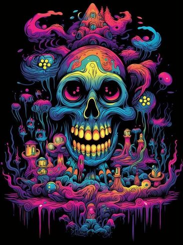 VAIIEYO 5D DIY Diamond Art Kits for Adults Skull, Diamond Painting Flower, Paint by Numbers Full Drill Round Rhinestone Craft Canvas for Home Wall Decor Gift 12x16 inch-48 in Kuwait