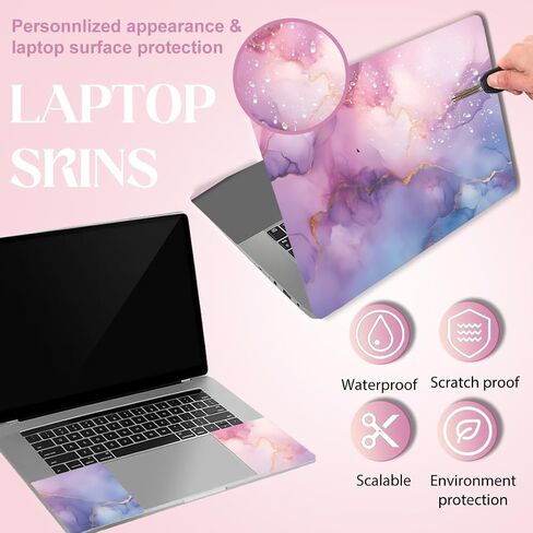 SUPERDANT Laptop Notebook Skin Sticker Laptops Cover Decals Notebook PC Computer Art Protector Universal Waterproof Reusable Vinyl Personalized Notebooks Art Decal Fits 12-15.6 inch Abstract Flowers in Saudi Arabia