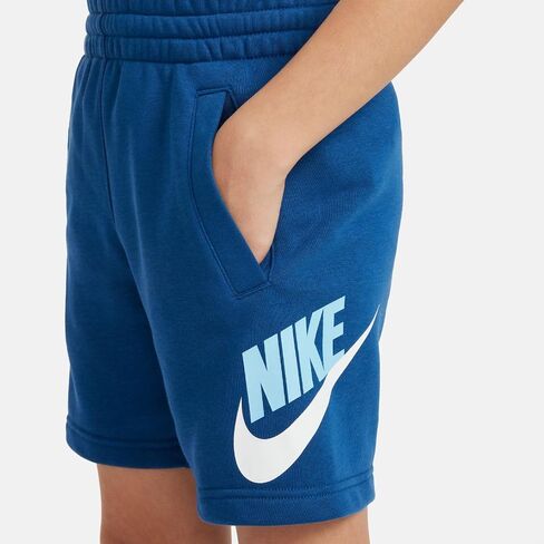 Nike Sportswear Club Fleece Big Kids' French Terry Shorts (Court Blue/White/Aquarius Blue, FD2997-476) Size Small in Saudi Arabia
